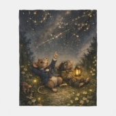 Tux & Twitch Under the Stars Fleece Deken (Voorkant)