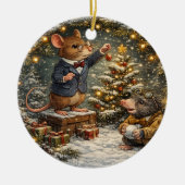 Tux & Twitch Winterbos Keramisch Ornament (Voorkant)