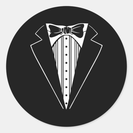 Tux voor bruiloft Prom Batchelor Tuxedo Ronde Sticker (Voorkant)
