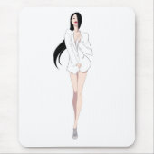Tux White Mousepad Muismat (Voorkant)