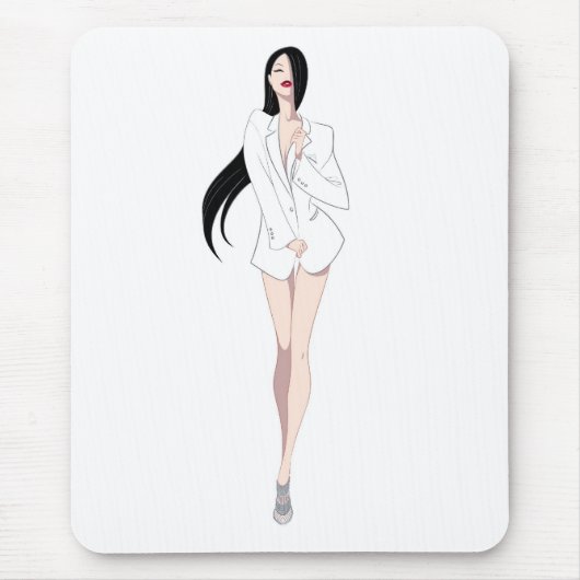 Tux White Mousepad Muismat (Voorkant)
