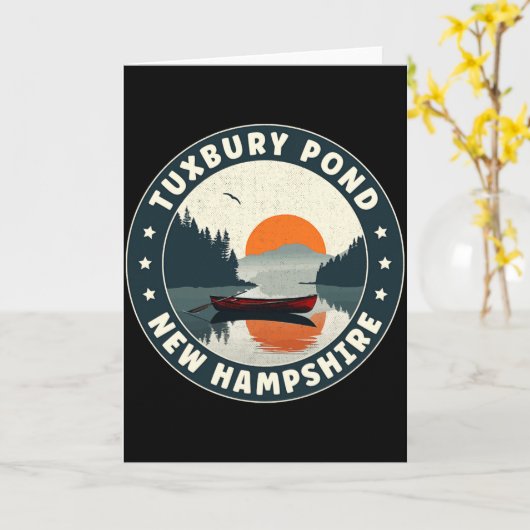 Tuxbury Nd New Hampshire Sunset T Shirt  Kaart (Gele Bloem)
