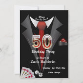 Tuxedo 50th Birthday Party Deck of Cards Dice Kaart (Voorkant)