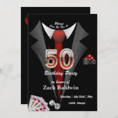Tuxedo 50th Birthday Party Deck of Cards Dice Kaart (Voorkant / Achterkant)