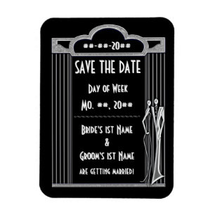 Tuxedo - Art Deco - Wedding Save the Date Magnet Magneet