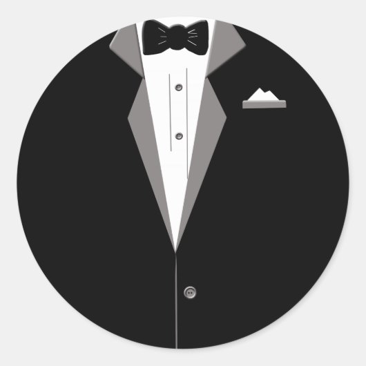 Tuxedo Art Ronde Sticker (Voorkant)