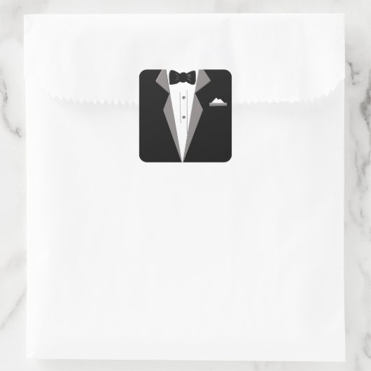 Tuxedo Art Vierkante Sticker (Tas)