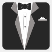 Tuxedo Art Vierkante Sticker (Voorkant)