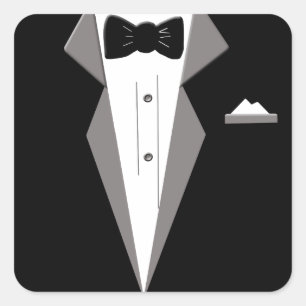 Tuxedo Art Vierkante Sticker