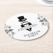 Tuxedo Bachelor Party Ronde Kartonnen Onderzetter (Gebogen)