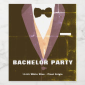 Tuxedo Bachelor Party Wijn Etiket (Enkel label)