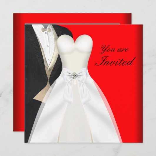 Tuxedo Baljurk Zwart Galabal Uitnodigingen (Voorkant / Achterkant)