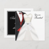 Tuxedo Baljurk Zwart Galabal Uitnodigingen (Voorkant / Achterkant)