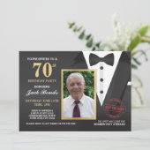 Tuxedo Ball nodigt fotoagent Birthday Bowtie uit Kaart (Staand voorkant)