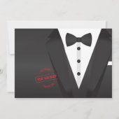 Tuxedo Ball nodigt fotoagent Birthday Bowtie uit Kaart (Achterkant)