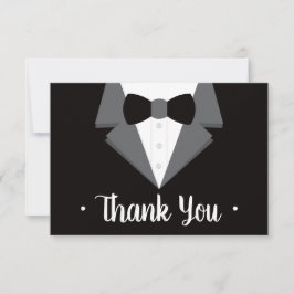 Tuxedo bedankkaart, zwart Stropdas RSVP Kaartje