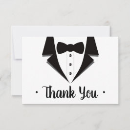 Tuxedo bedankkaart, zwart Stropdas RSVP Kaartje