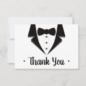 Tuxedo bedankkaart, zwart Stropdas RSVP Kaartje (Voorkant)