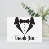 Tuxedo bedankkaart, zwart Stropdas RSVP Kaartje (Staand voorkant)