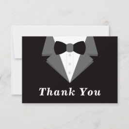 Tuxedo bedankkaart, zwart Stropdas RSVP Kaartje