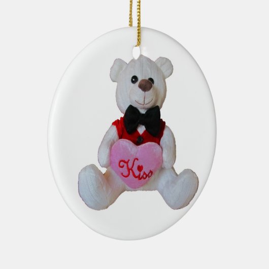 Tuxedo Beer heeft een kus voor jou Keramisch Ornament (Rechts)