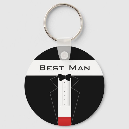 Tuxedo beste man bruiloft gunst Sleutelhanger (Voorkant)