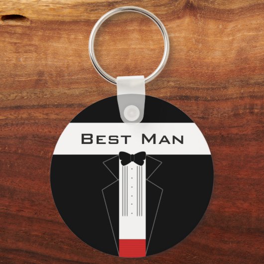 Tuxedo beste man bruiloft gunst Sleutelhanger (Voorkant)