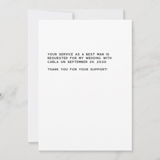 Tuxedo beste man zwart-wit voorstelkaart kaart (Achterkant)