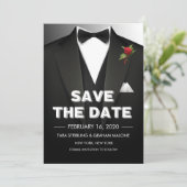 Tuxedo Bewaar de Datum Uitnodiging (Staand voorkant)