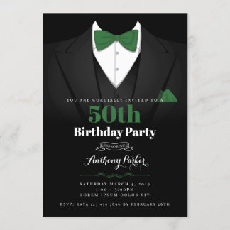 Tuxedo Birthday Uitnodiging