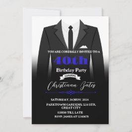Tuxedo Birthday Uitnodiging