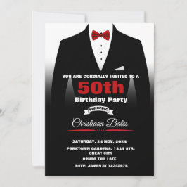 Tuxedo Birthday Uitnodiging