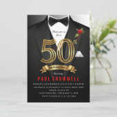 Tuxedo Birthday Uitnodiging (Staand voorkant)