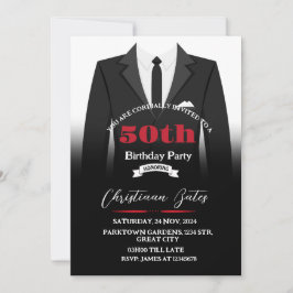 Tuxedo Birthday Uitnodiging