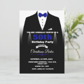 Tuxedo Birthday Uitnodiging (Staand voorkant)