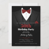 Tuxedo Birthday Uitnodiging (Voorkant)