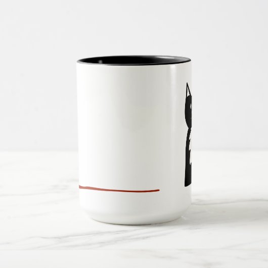 Tuxedo Black and White Cat and Ball of Yarn Mok (Midden)