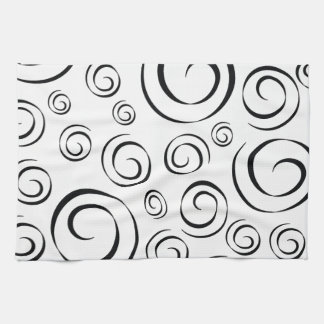 Tuxedo Black and White Swirl Pattern PT81 Theedoek
