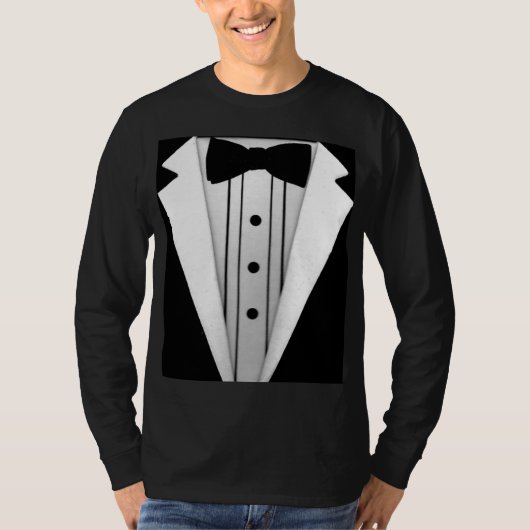 Tuxedo Black Bow Stropdas Formal T-shirt (Voorkant)