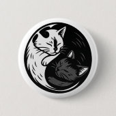 Tuxedo / Black Cat Yin Yang Button by Phil Elmore (Voorkant)