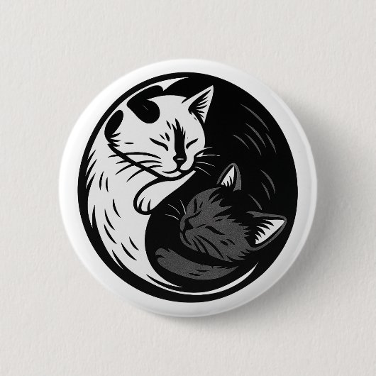 Tuxedo / Black Cat Yin Yang Button by Phil Elmore (Voorkant)