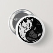 Tuxedo / Black Cat Yin Yang Button by Phil Elmore (Voorkant /achterkant)