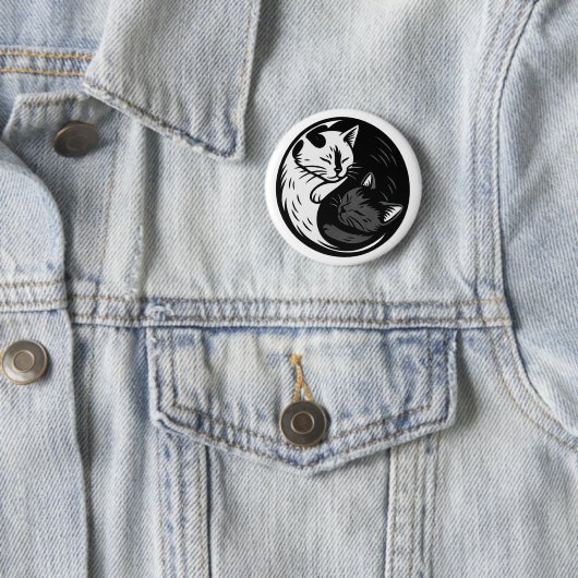 Tuxedo / Black Cat Yin Yang Button by Phil Elmore (In situ)
