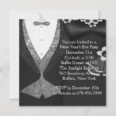 Tuxedo Black Dress Zwart Stropdas Nieuwjaarsfeest Kaart (Achterkant)