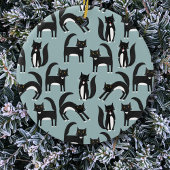 Tuxedo Black en White Cats Keramisch Ornament