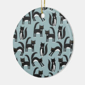 Tuxedo Black en White Cats Keramisch Ornament (Links)