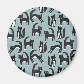 Tuxedo Black en White Cats Magneet (Voorkant)