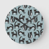 Tuxedo Black en White Cats Ronde Klok (Voorkant)