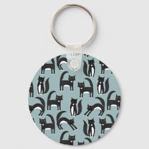 Tuxedo Black en White Cats Sleutelhanger