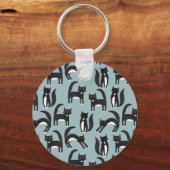 Tuxedo Black en White Cats Sleutelhanger (Achterkant)